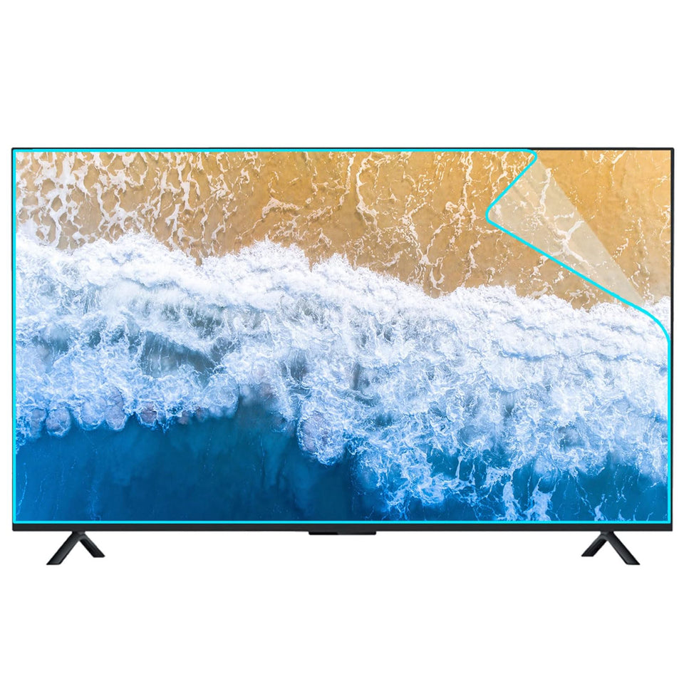 JQZWXX TV screen protector with anti-glare and UV coating reduces reflections.