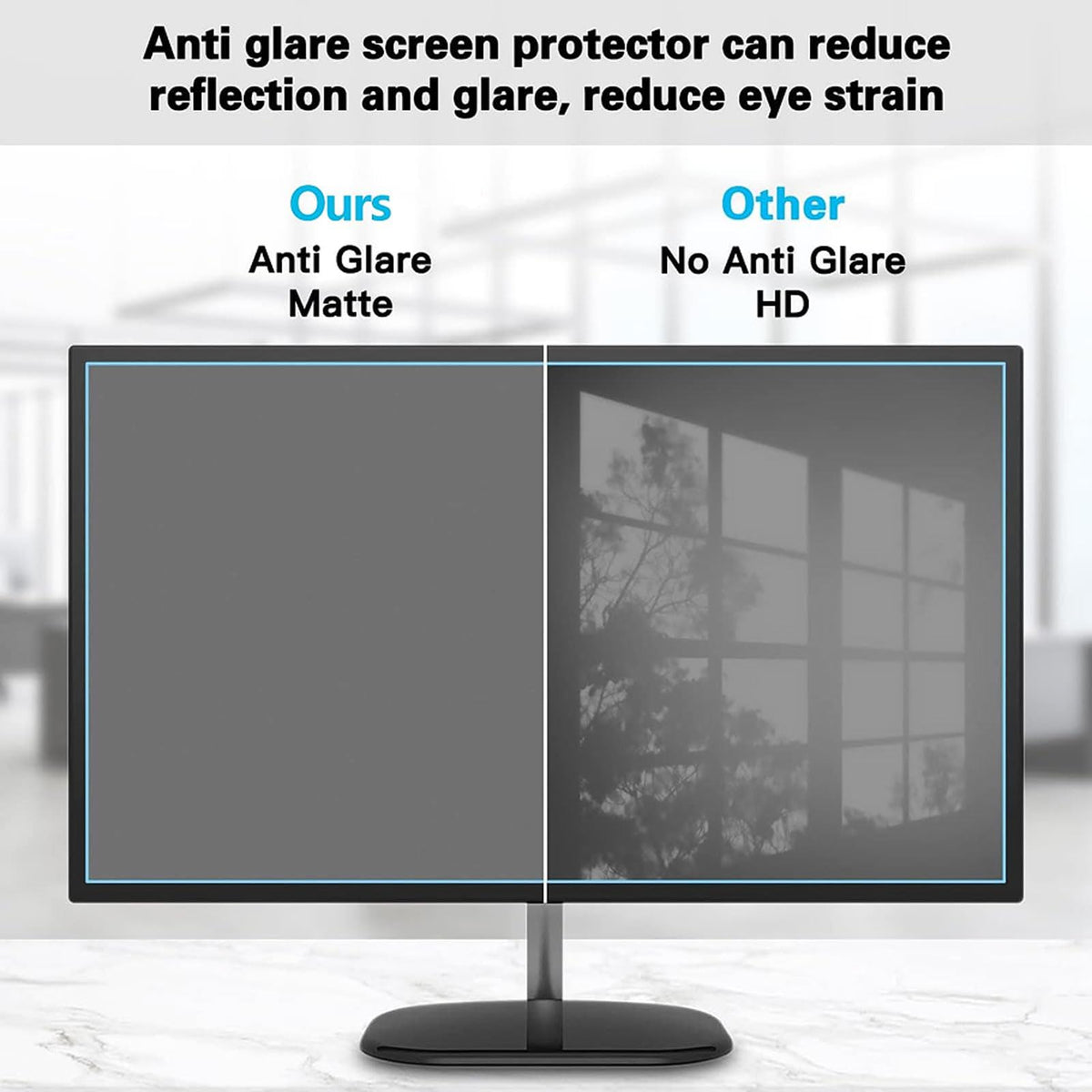 JQZWXX blue-light filter may help reduce eye strain during long viewing sessions.