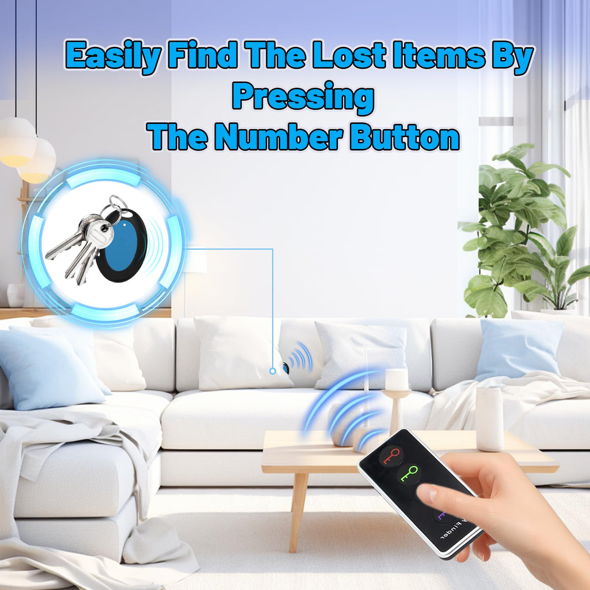 Jremreo receiver on a keyring offering quick audible tracking benefits