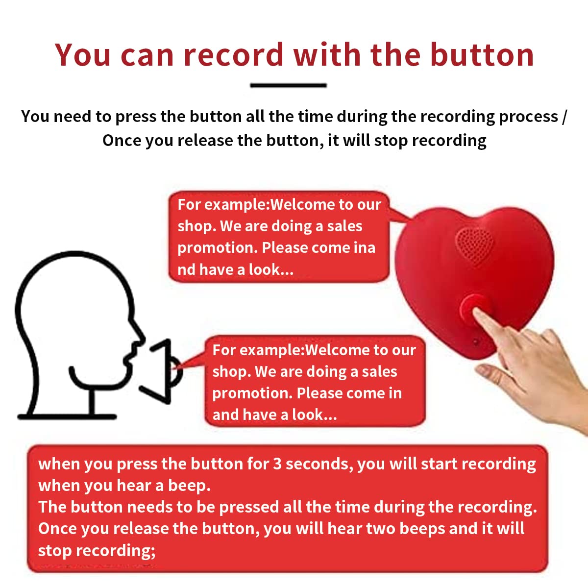 JRGKJCP detail of pressing record button showing ease of user operation
