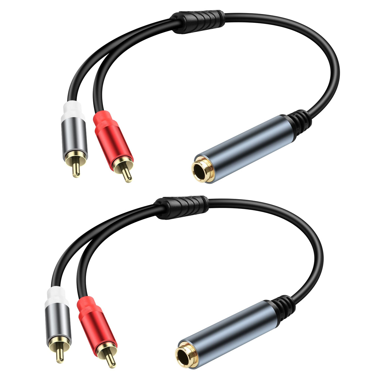 JSADZKJ front view showing 6.35mm female and dual RCA male for easy connections
