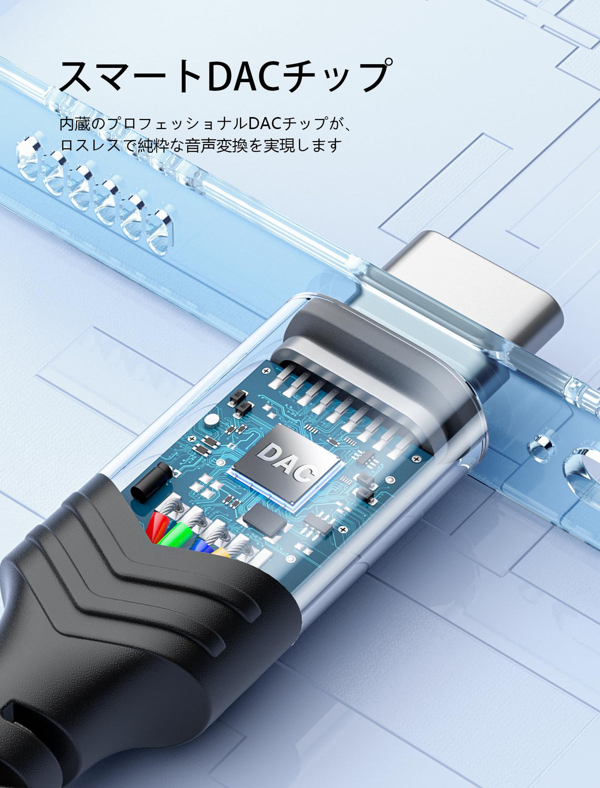 JSAUX 3.5mm female port detail with CTIA compatibility