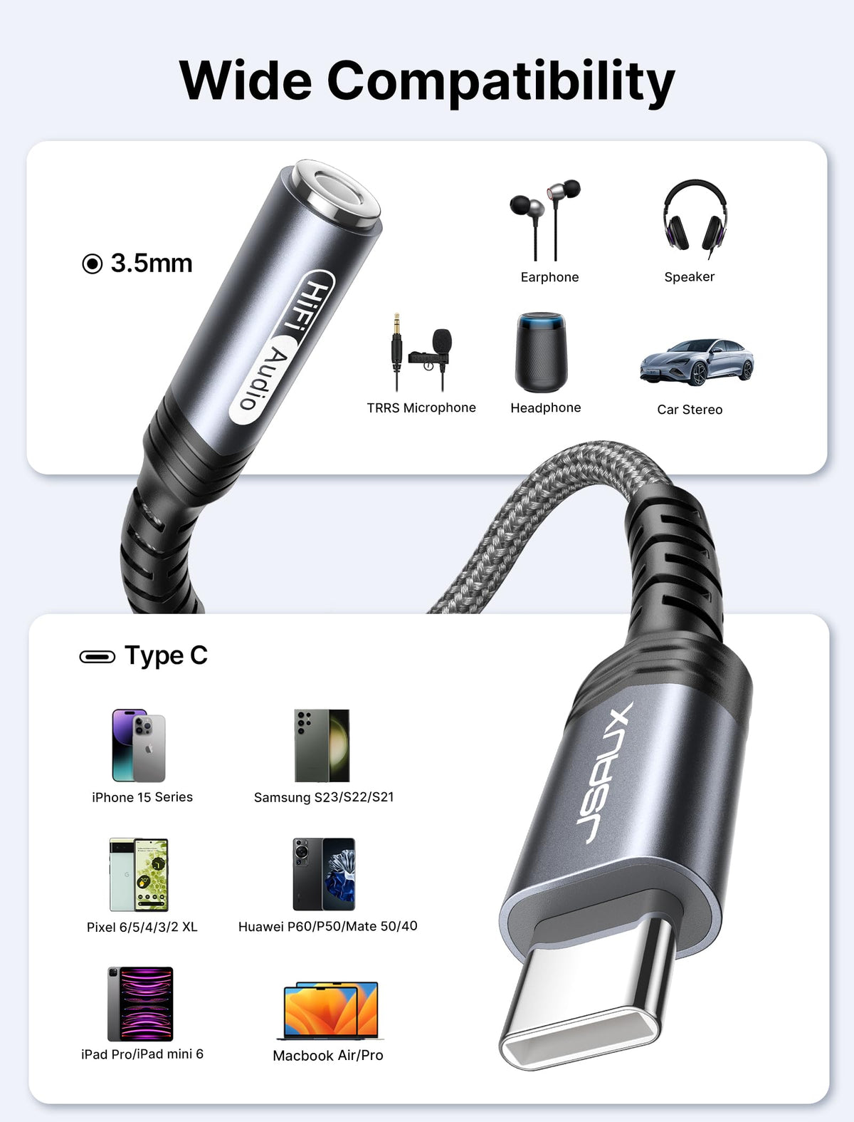 JSAUX compact dongle enables on-the-go calls and music control.