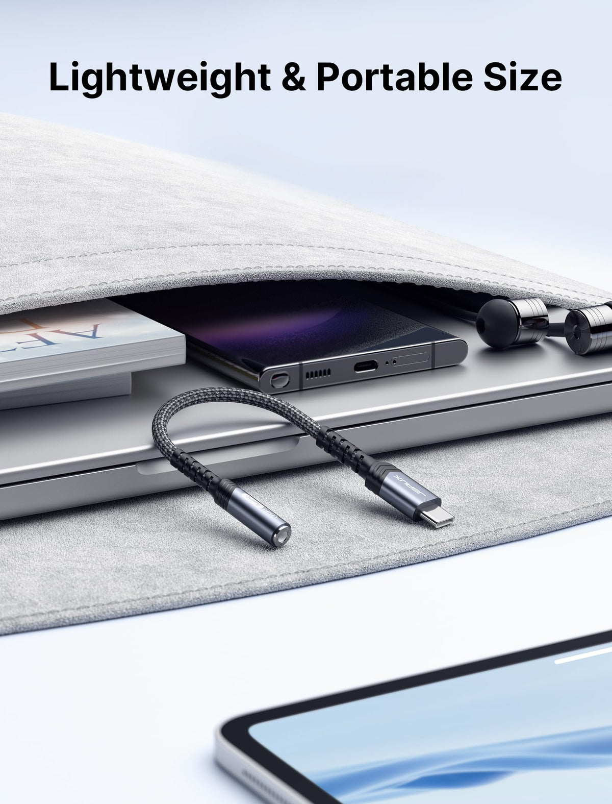 JSAUX practical everyday use with headphones and speakers on the go.