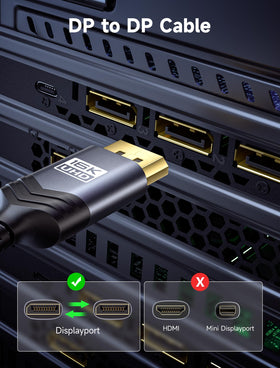 JSAUX 16.4ft DP2.1 enables flexible desktop and home theater setups.