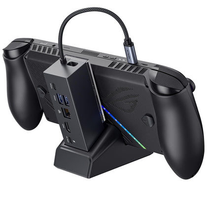 JSAUX dock front packaging showing ports and dock benefits