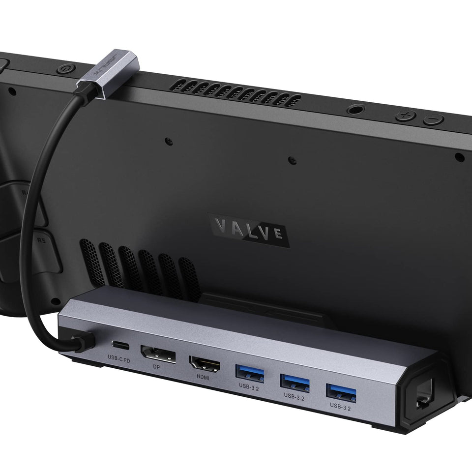 JSAUX dock front view showing ports and compact design for desk organization