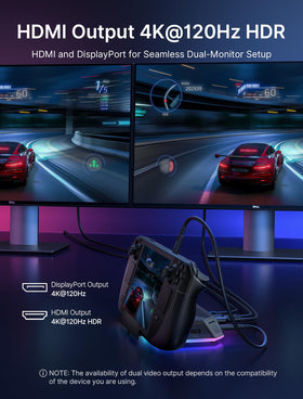 JSAUX dock connected to Steam Deck and monitor showing seamless desktop transformation