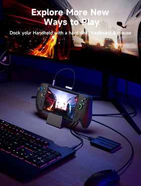 JSAUX dock USB ports with controller attached for quick accessory use