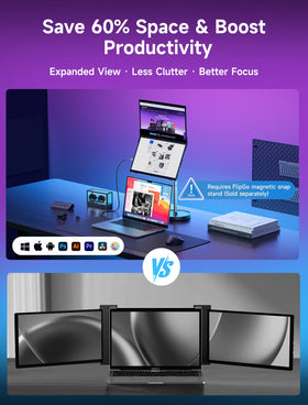 JSAUX FlipGo Pro built-in hub ports simplify connection and desk cleanliness.