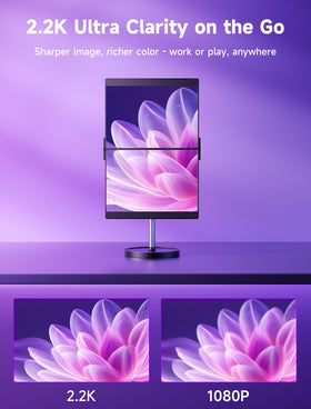 One-cable connection powers two screens from a laptop.