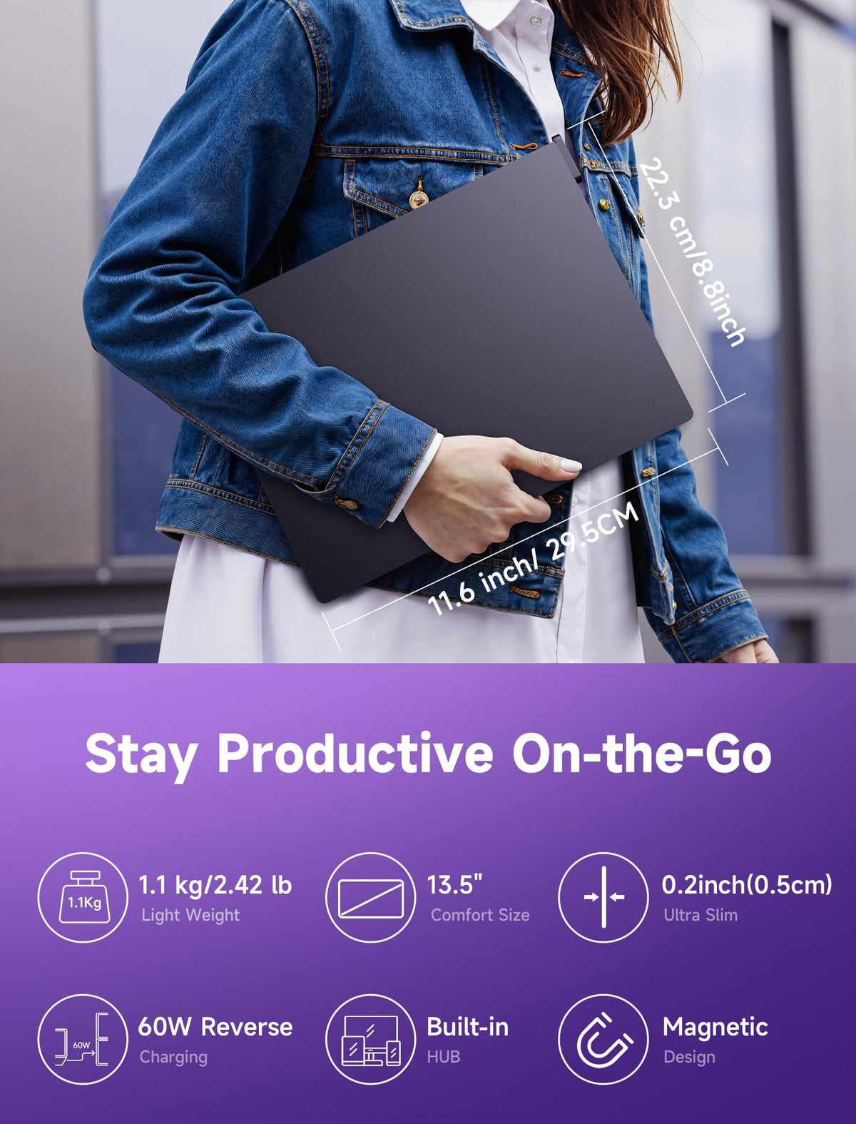 Portable stand attachment adds stability on the move.