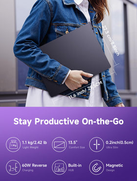 Portable stand attachment adds stability on the move.