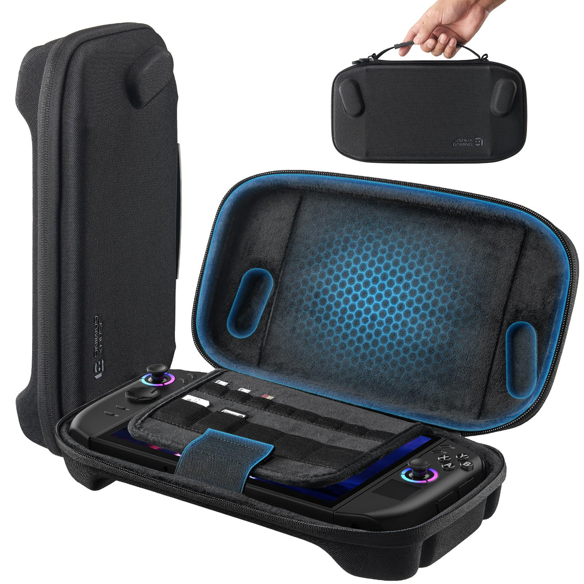 JSAUX front view of case showing fitted Legion Go protection