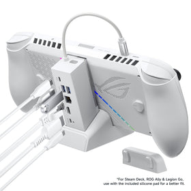 JSAUX dock rear ports close-up with Ethernet and USB for reliable connectivity