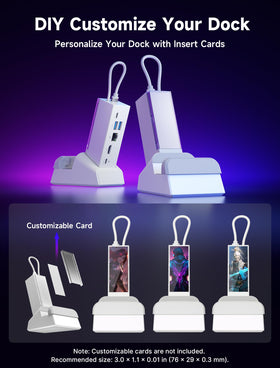 JSAUX dock custom card slot close-up allowing personalized styling