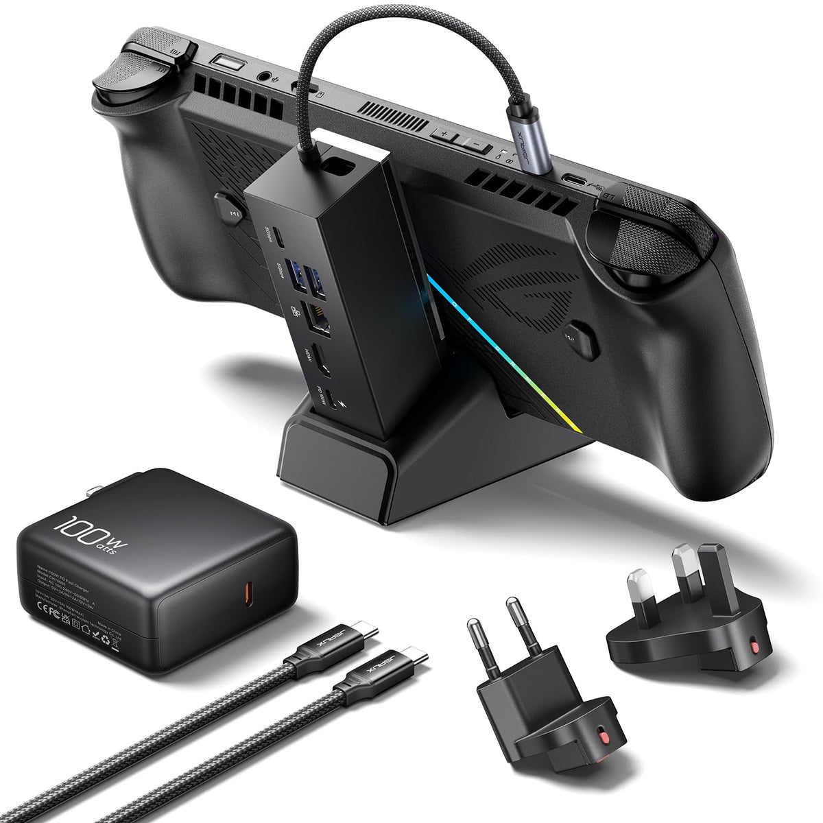 JSAUX HB0609 front view showing ports and compact design benefit convenience