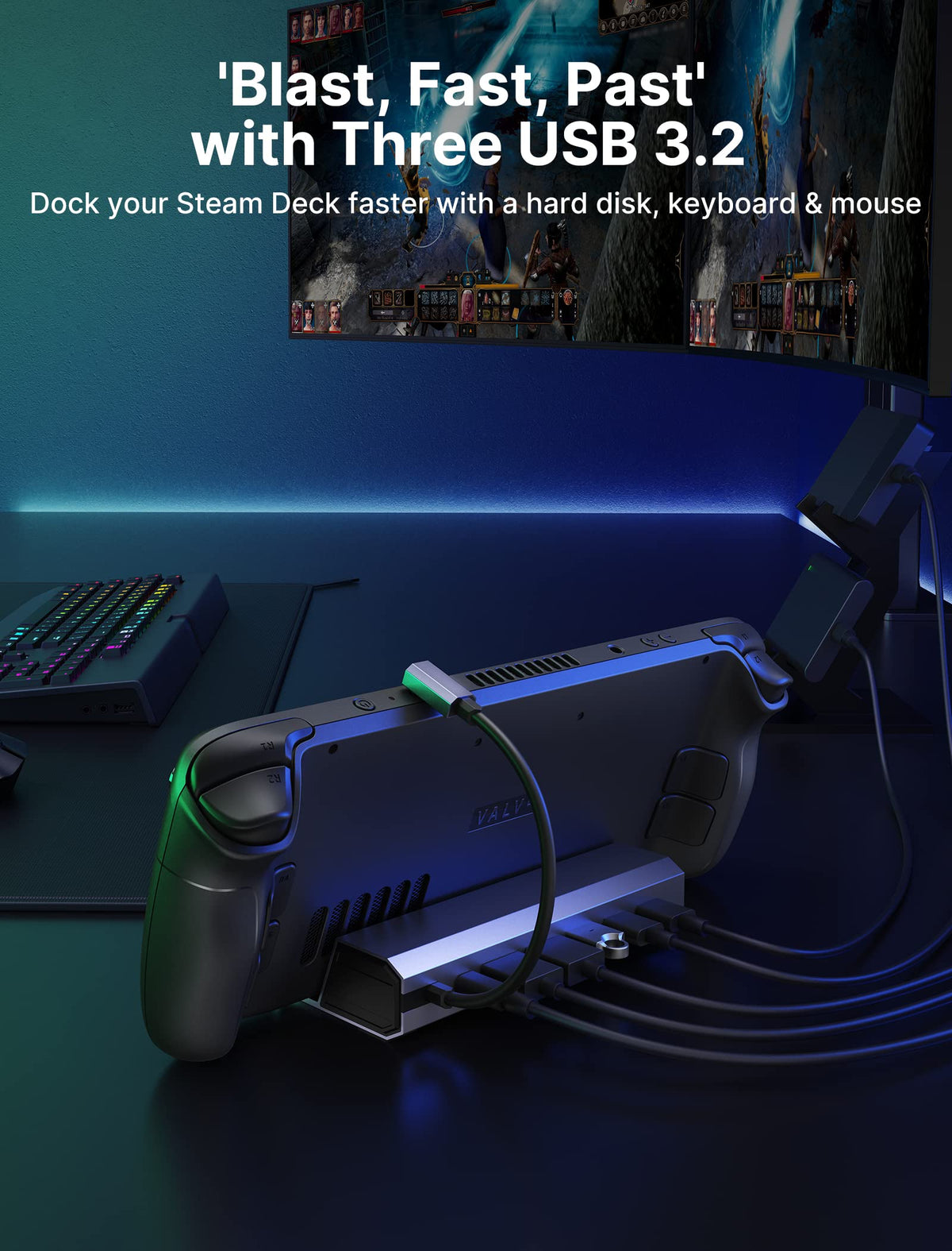 JSAUX HDMI port closeup illustrating 4K@60Hz output for sharp visuals