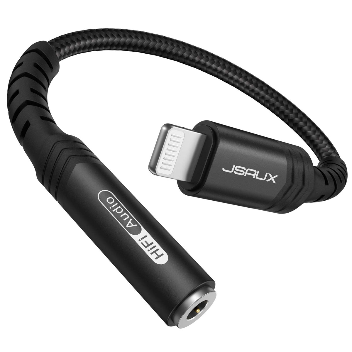 JSAUX headphone adapter with Lightning 3.5mm connector for reliable audio on iPhone