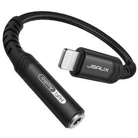 JSAUX headphone adapter with Lightning 3.5mm connector for reliable audio on iPhone