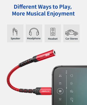JSAUX adapter shown in use with iPhone for reliable music playback