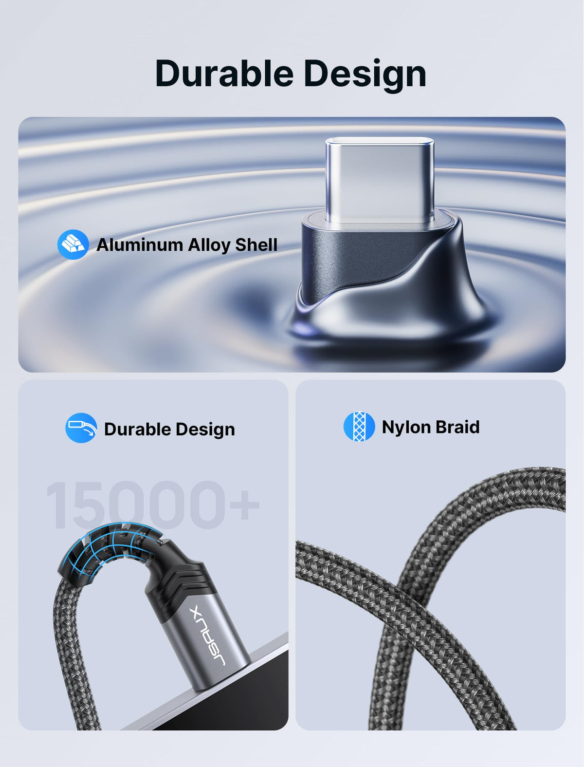 JSAUX metal-coated connectors guarantee lossless audio transmission.