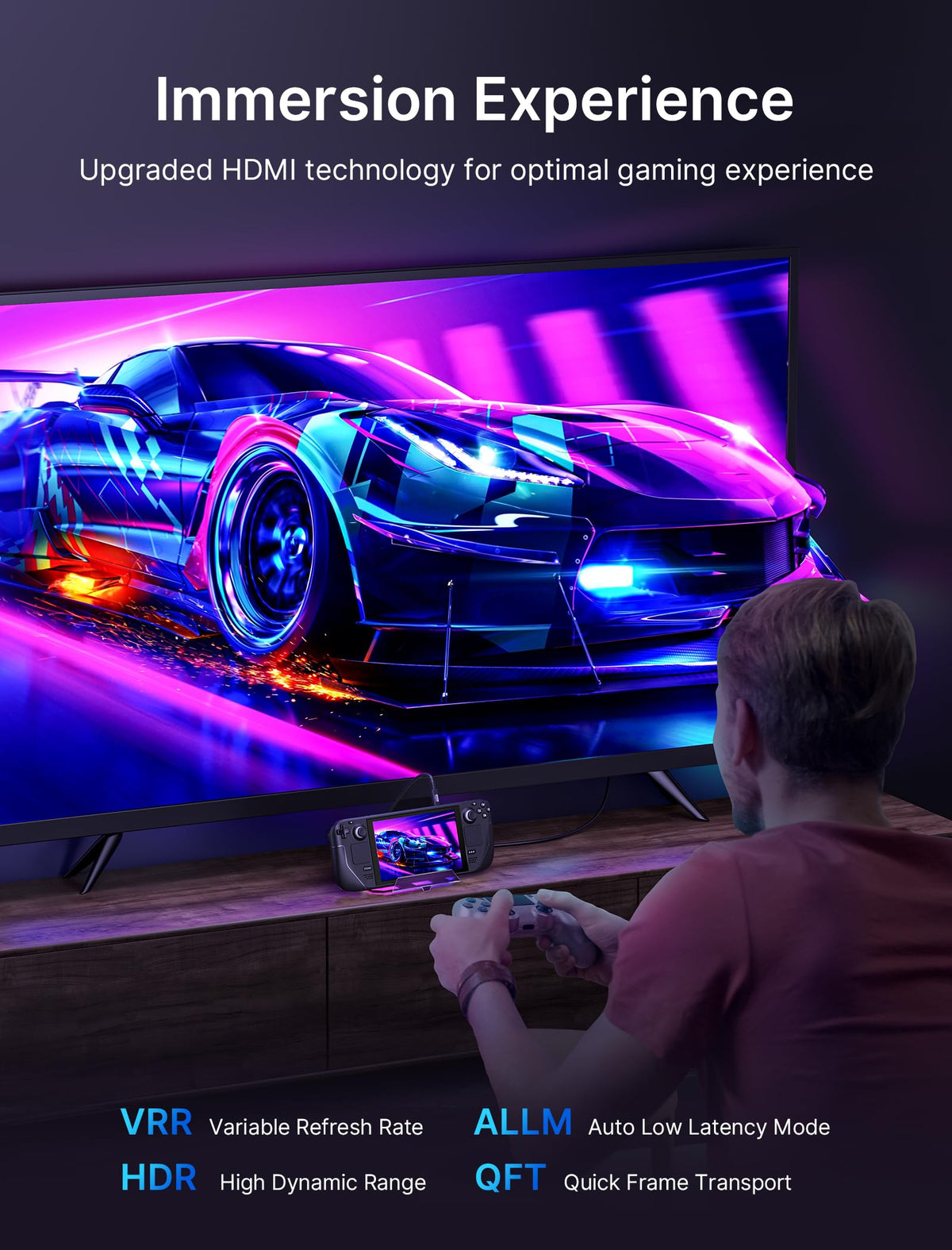 JSAUX RGB Docking Station powering Legion Go with ports for peripherals and display
