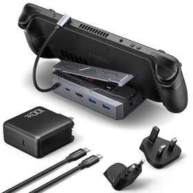JSAUX Steam Deck Dock with 4K HDMI output for sharp gameplay.