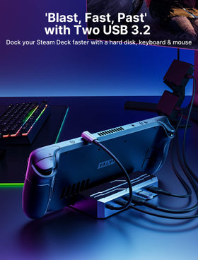 JSAUX USB 3.2 ports speed up data transfers.