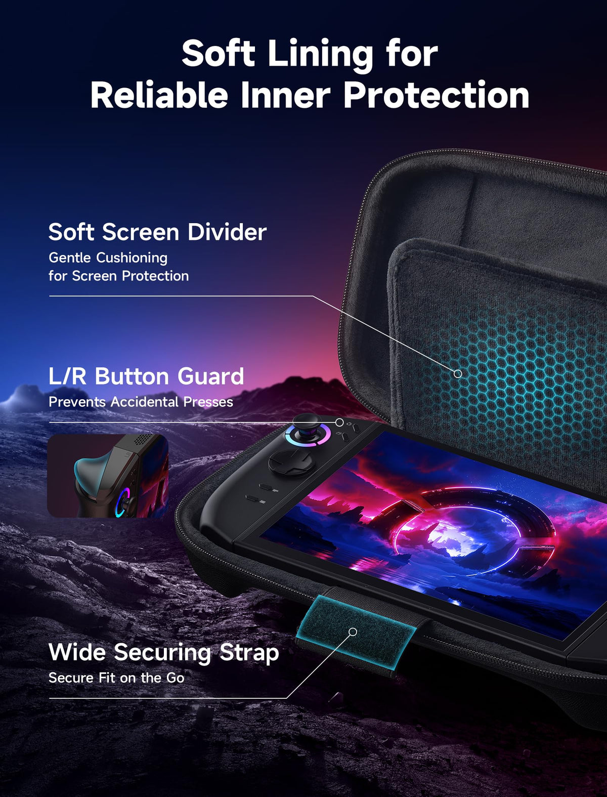JSAUX detachable shoulder strap attached for comfortable hands-free carry