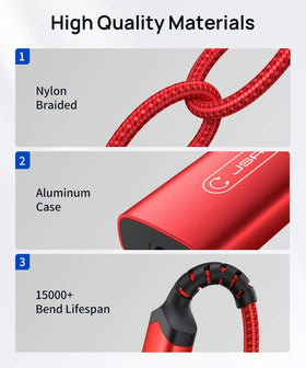 JSAUX 3.5mm audio port for high-quality music and calls.