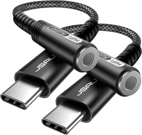 JSAUX USB-C to 3.5mm adapter close-up showing durable connector