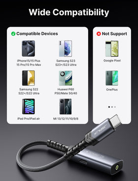 JSAUX wide device compatibility across smartphones and tablets.