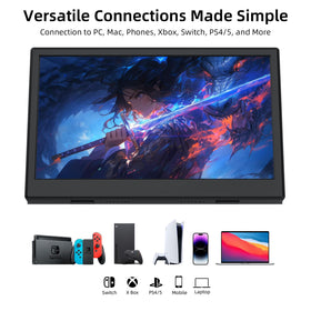 JSHIX 11.6" rear ports closeup with USB-C and HDMI for easy connectivity