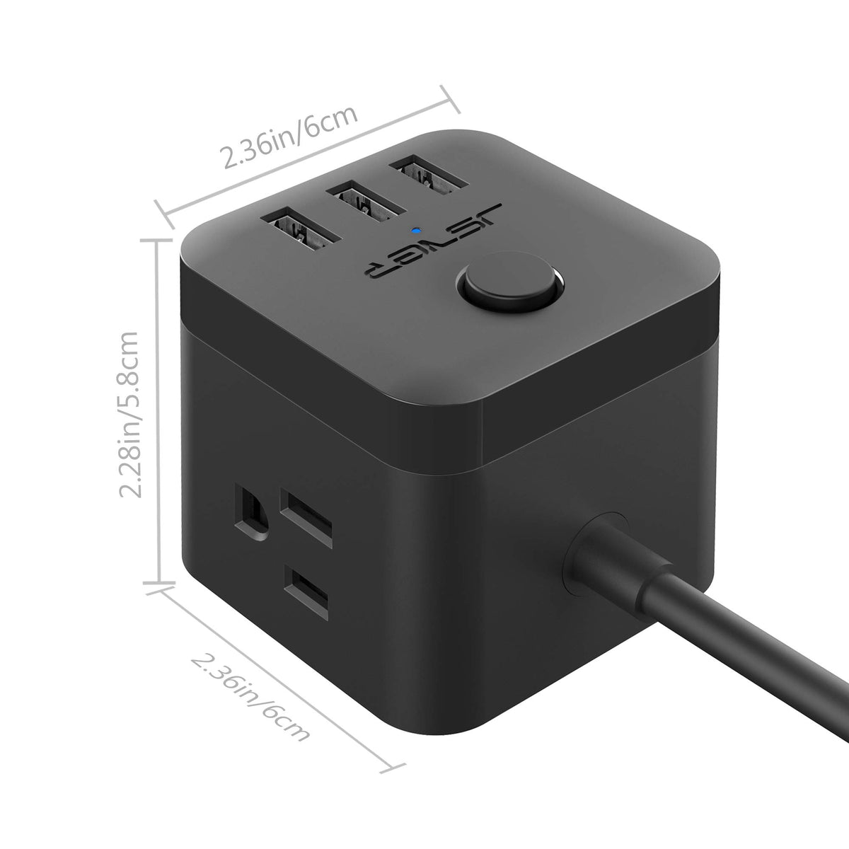 JSVER close-up of top outlets with sliding safety covers for protection