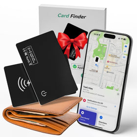 JTD air card tag tracker closeup showing ultra-slim wallet fit
