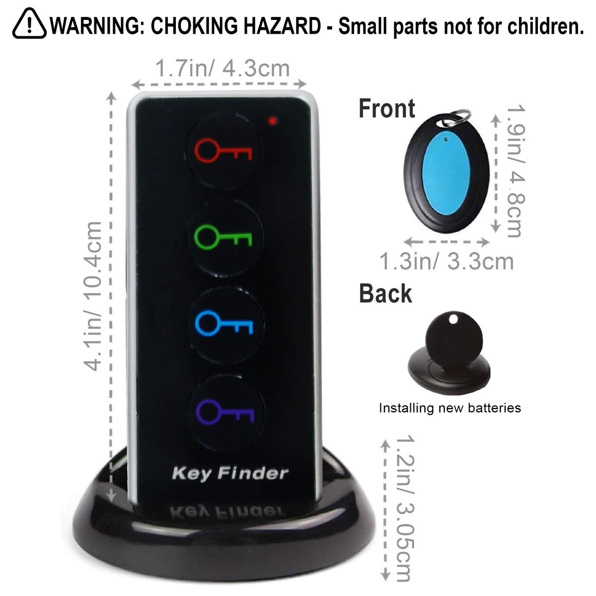 JTD Key Finder shows four receivers for organized locating.