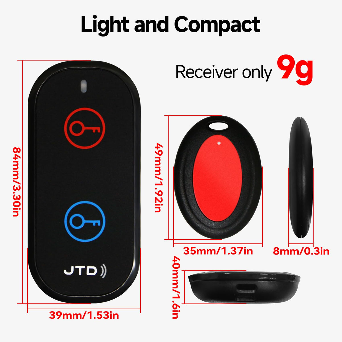 JTD Remote Finder locates the TV remote with a clear beep and flash.