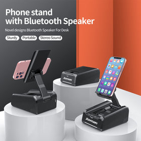 JTEMAN stand with Bluetooth speaker side view showing adjustable angle