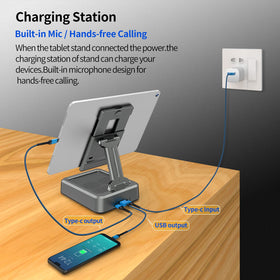 JTEMAN charging station detail demonstrating powered dock convenience while charging