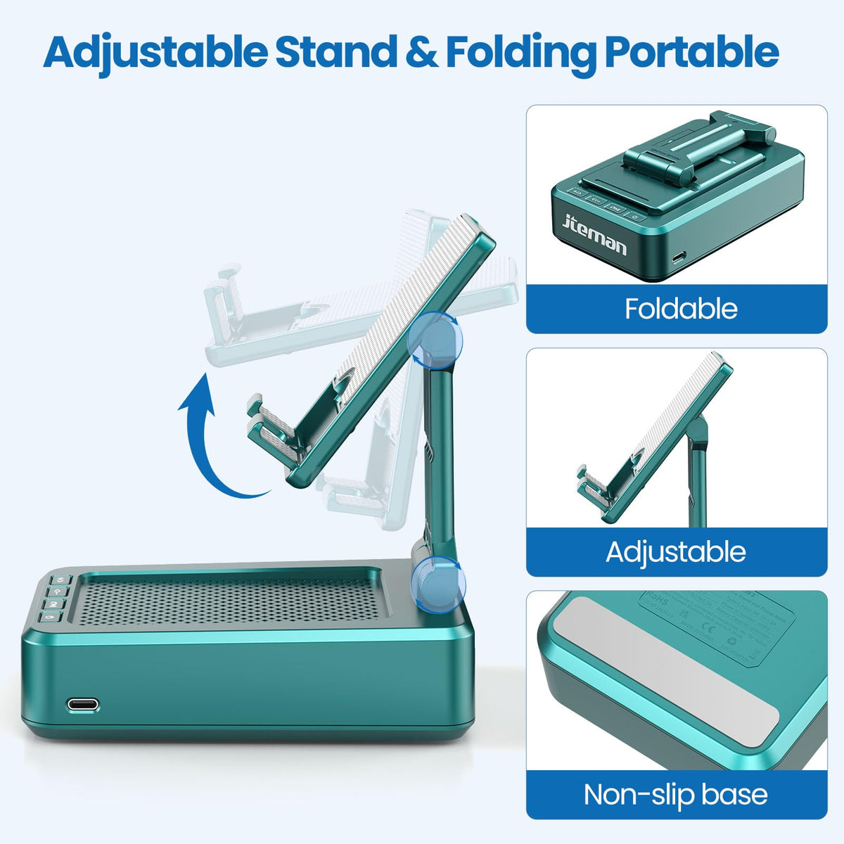 JTEMAN folded flat for compact transport and easy storage benefit