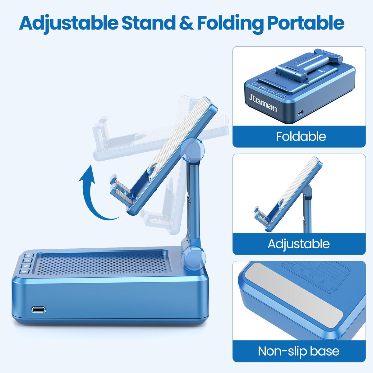 JTEMAN folded next to wallet showing scale and travel readiness