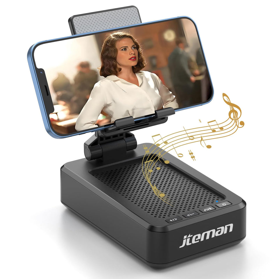 JTEMAN front view of speaker stand showing compact design and louder sound