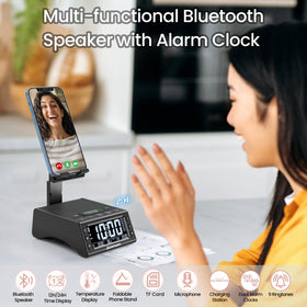 JTEMAN HD display clock shows time and temperature for daily planning.