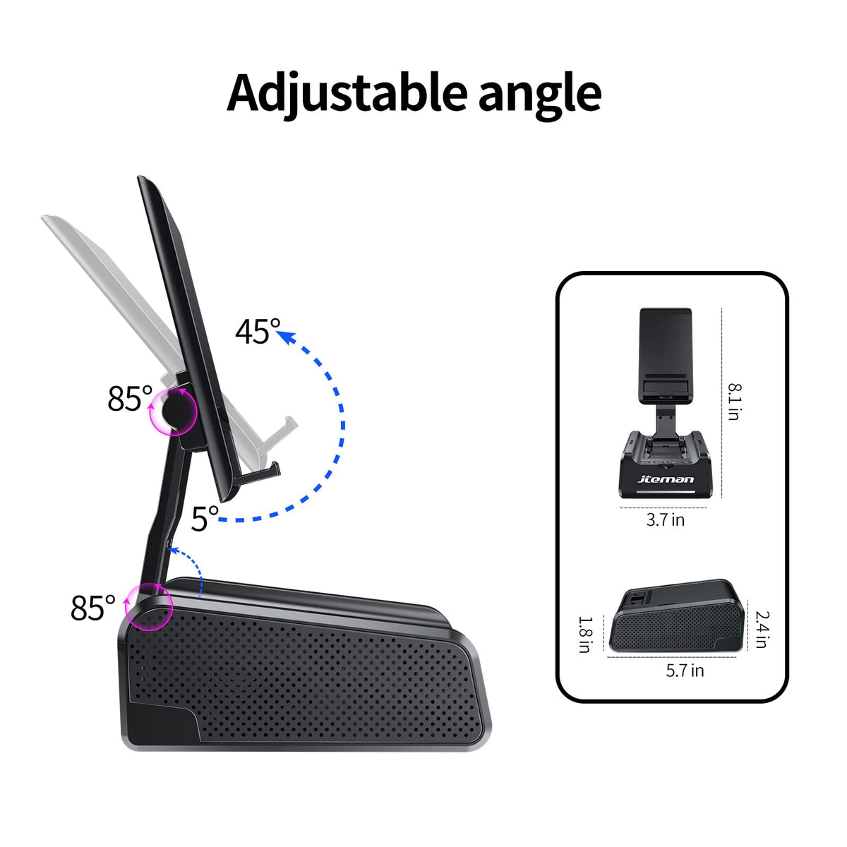 JTEMAN kitchen counter stand with speaker for listening ease