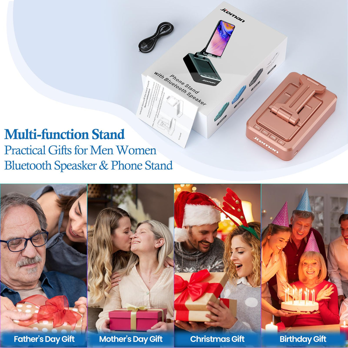 JTEMAN on kitchen counter with phone, practical for recipe viewing and calls
