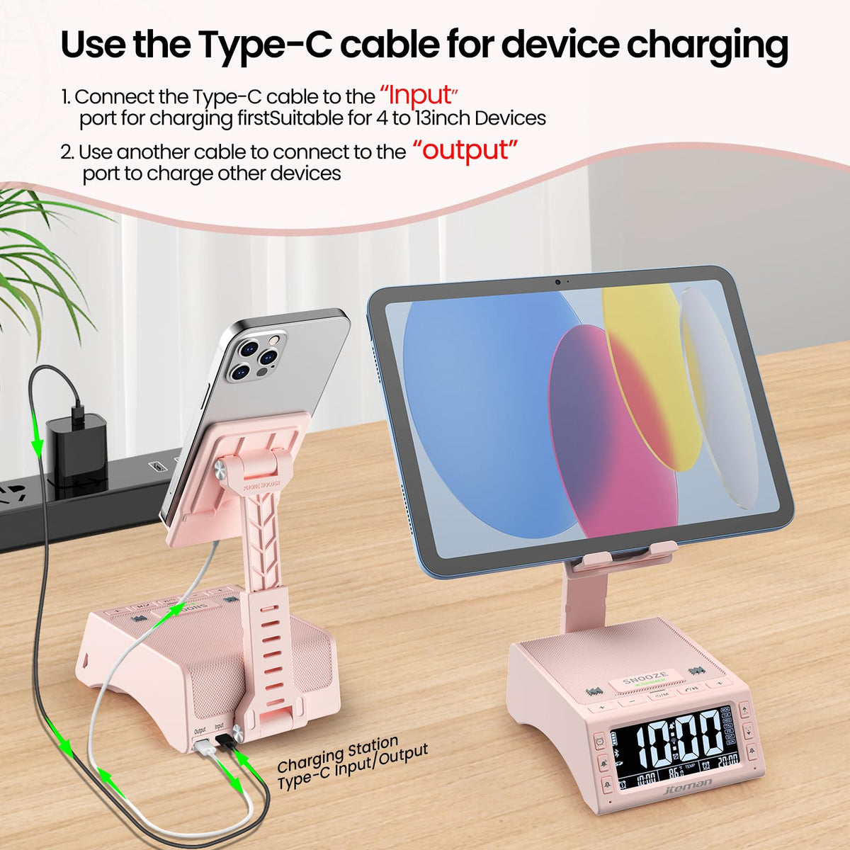JTEMAN stable phone stand with anti-slip base for secure viewing