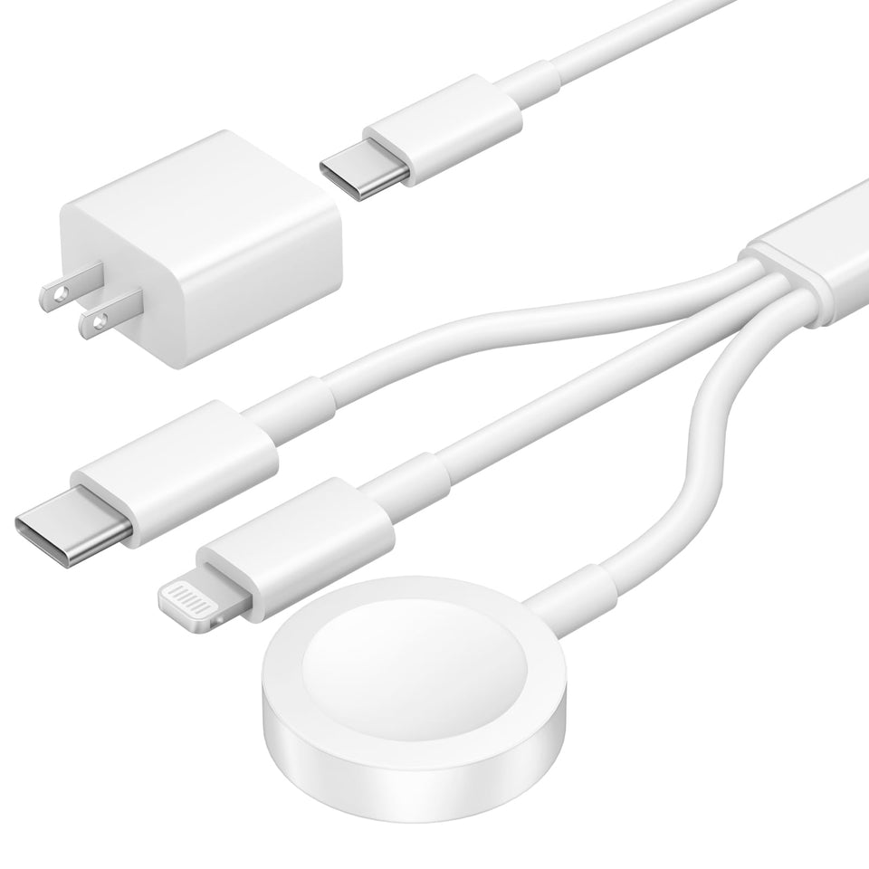 JUCDEKE 3-in-1 charger for Apple Watch and iPhone with magnetic dock and fast charging