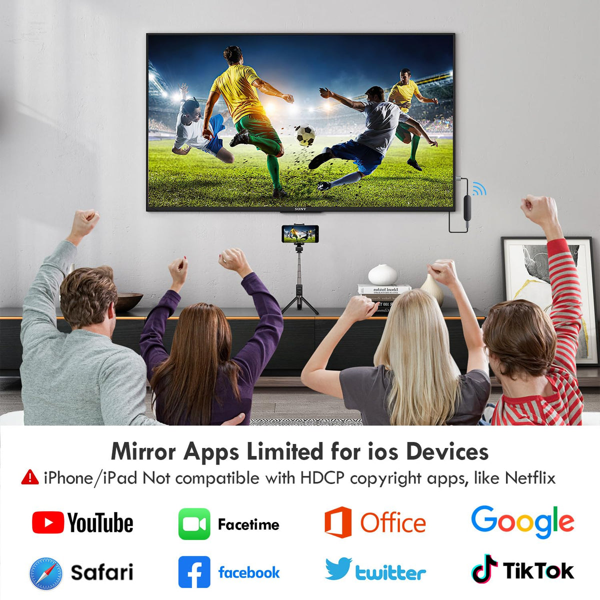 JUCONU displaying 4K video on TV, sharp high-resolution viewing benefit