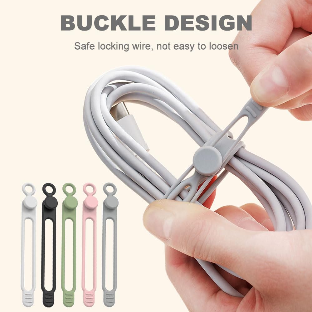 JUDUNA flexible ties demonstrate elasticity for wrapping varying cable sizes.